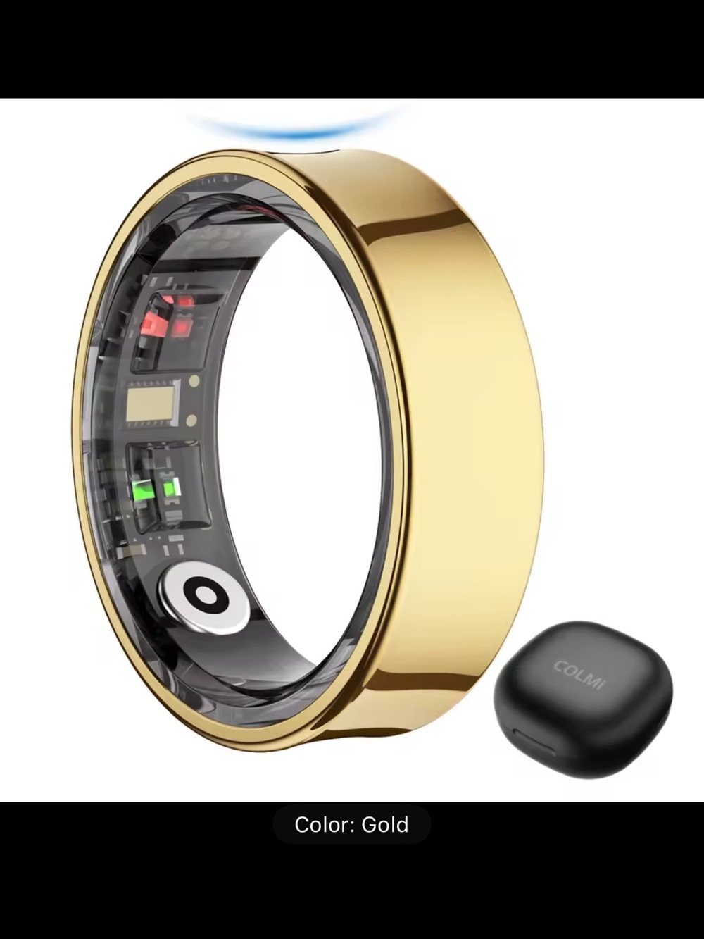 Colmi R09 Gold Smart Ring with Charging Case - Picture 3 of 7